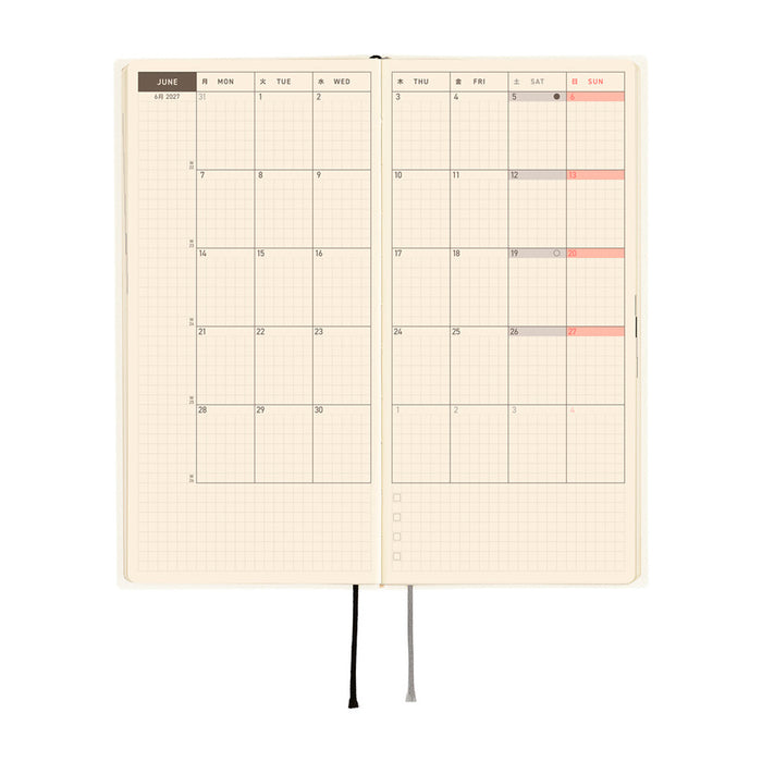 Hobonichi Weeks White Line 2027 -kalenteri