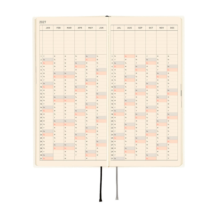 Hobonichi Weeks White Line 2027 -kalenteri