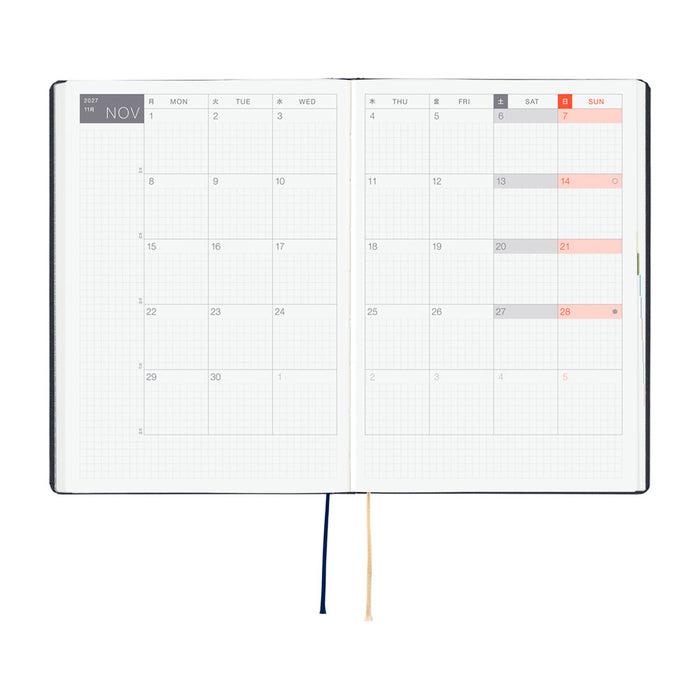 Hobonichi Hon A5 Slash 2027 -kalenteri