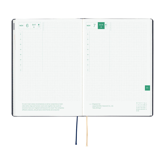 Hobonichi Hon A5 Slash 2027 -kalenteri