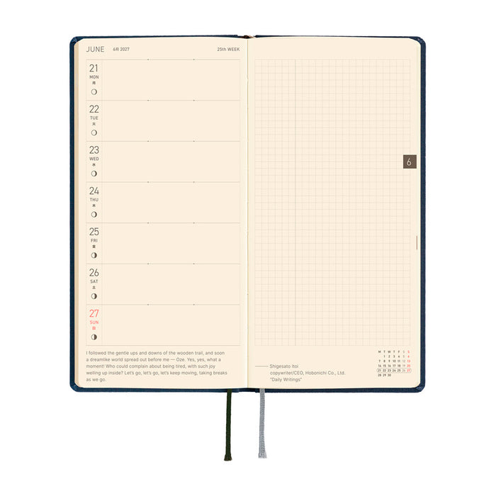 Hobonichi Weeks Colors 2027 -kalenteri