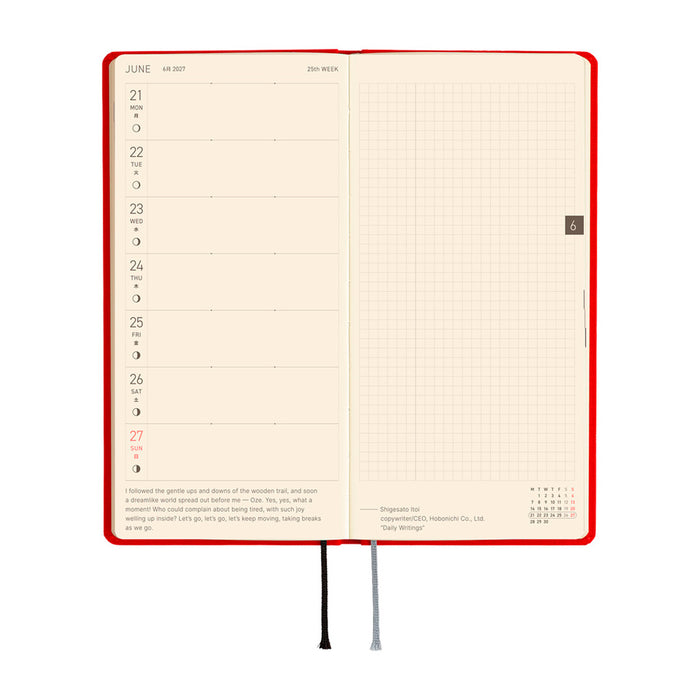 Hobonichi Weeks Colors 2027 -kalenteri