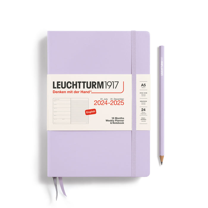 Leuchtturm1917 Weekly Planner & Notebook Medium (A5) 2024-25, 18 months
