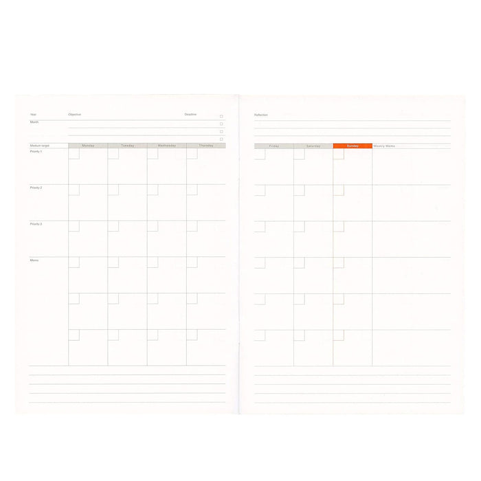 Luddite Function Notebook A5 - Monthly muistikirja