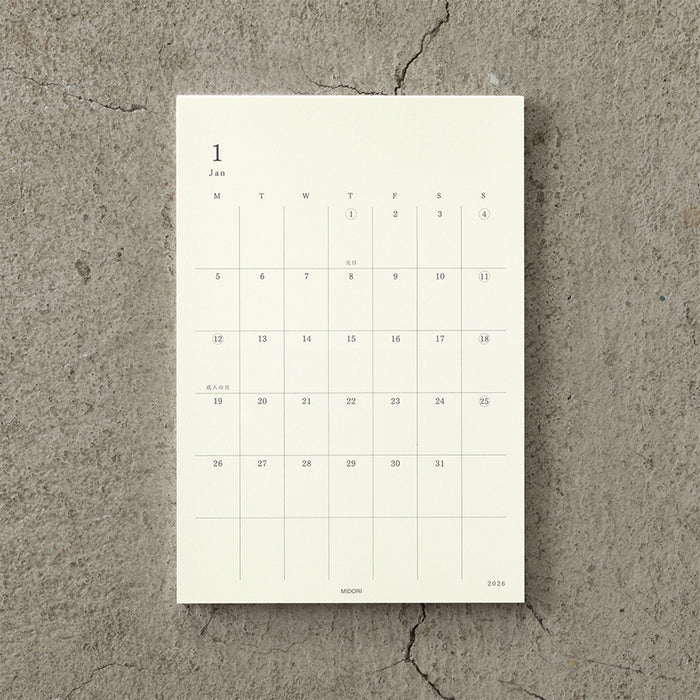Midori MD Diary Sticker 2026 - kalenteritarra (16 kpl)