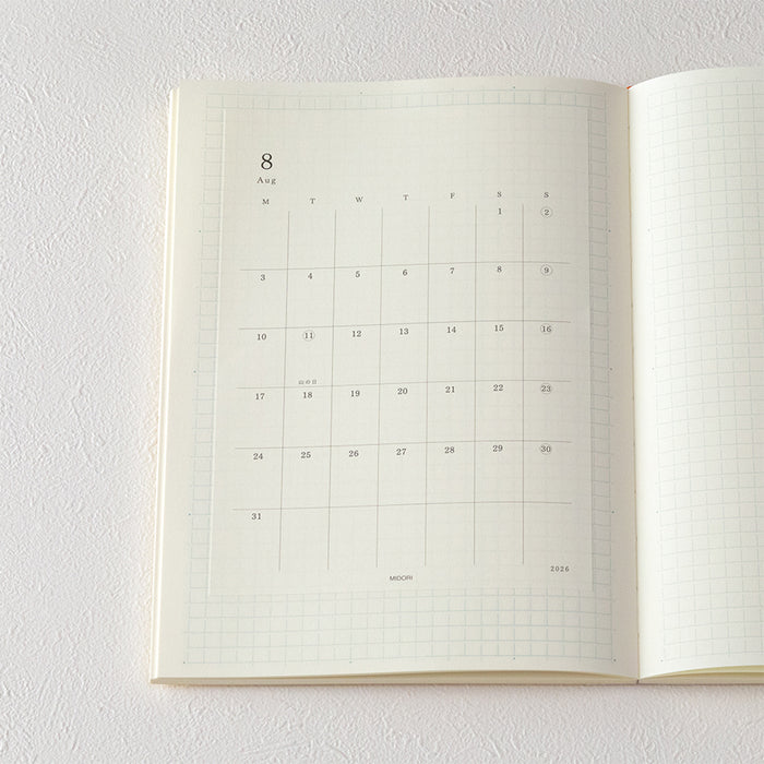 Midori MD Diary Sticker 2026 - kalenteritarra (16 kpl)