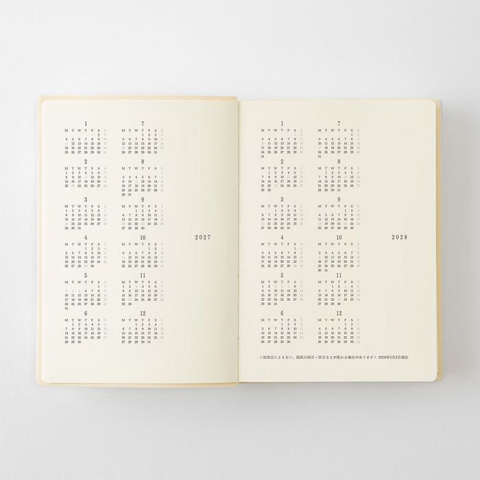 Midori MD Notebook Diary 1Day 1Page 2027 - A6