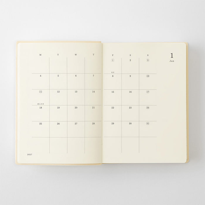 Midori MD Notebook Diary 1Day 1Page 2027 - A6