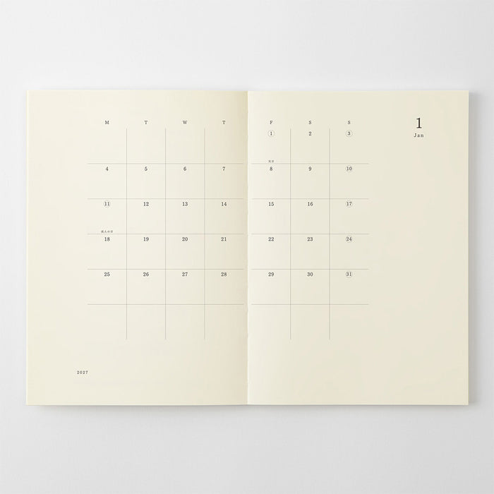 Midori MD Notebook Diary 2027 - A5 Thin