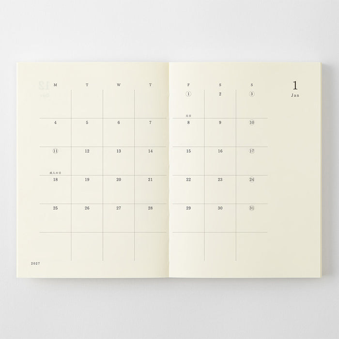 Midori MD Notebook Diary 2027 - A6