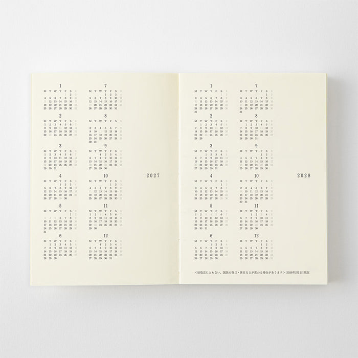 Midori MD Notebook Diary 2027 - A7