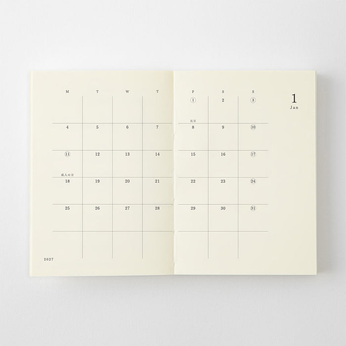 Midori MD Notebook Diary 2027 - A7