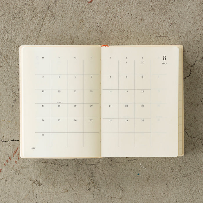 Midori MD Notebook Diary 1Day 1Page 2026 - A6
