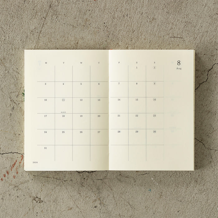 Midori MD Notebook Diary 2026 - A6