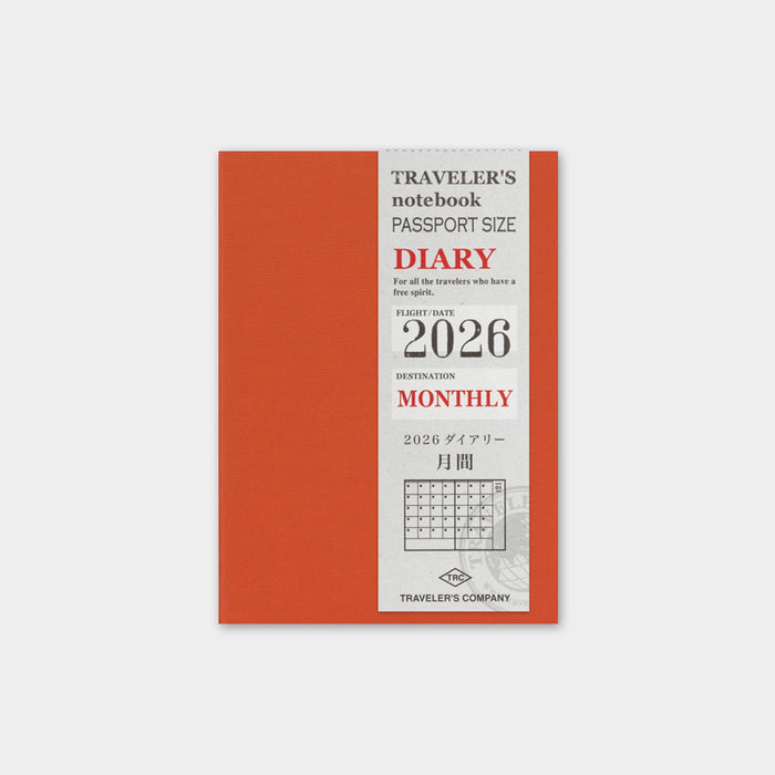 Traveler's Company 2026 - Monthly Diary Refill (Passport)