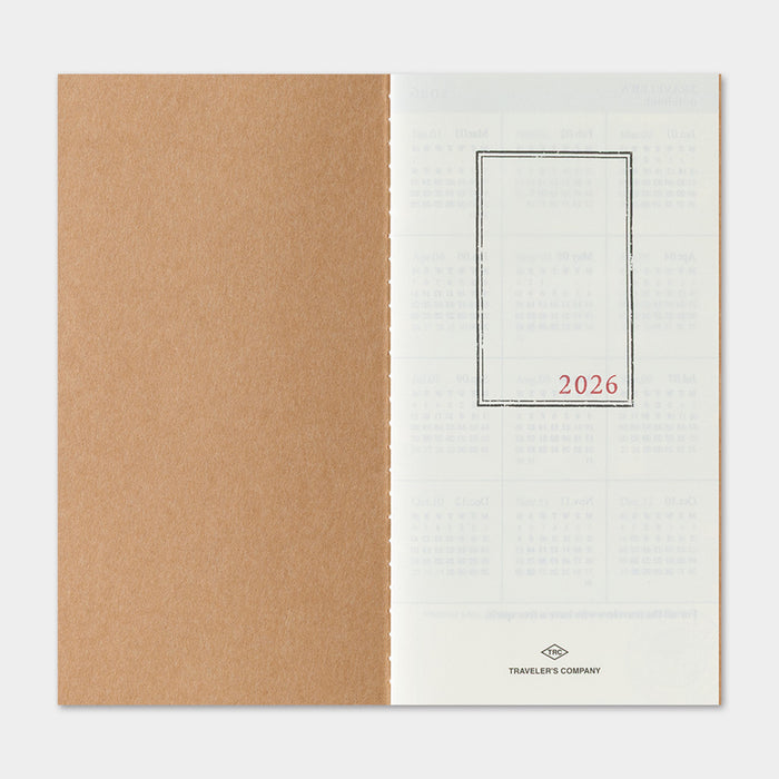Traveler's Company 2026 - Monthly Diary Refill (Regular)