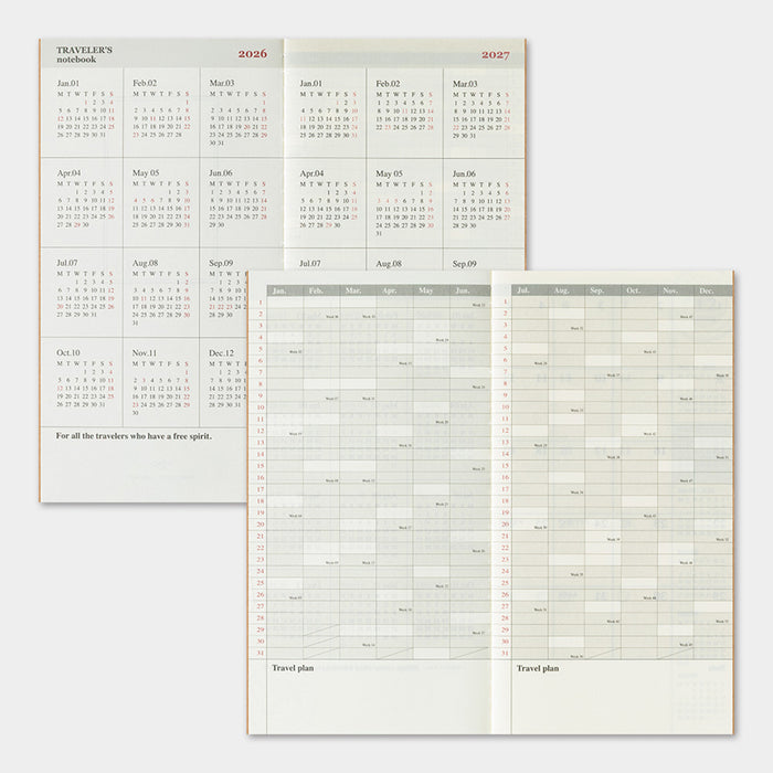 Traveler's Company 2026 - Monthly Diary Refill (Regular)