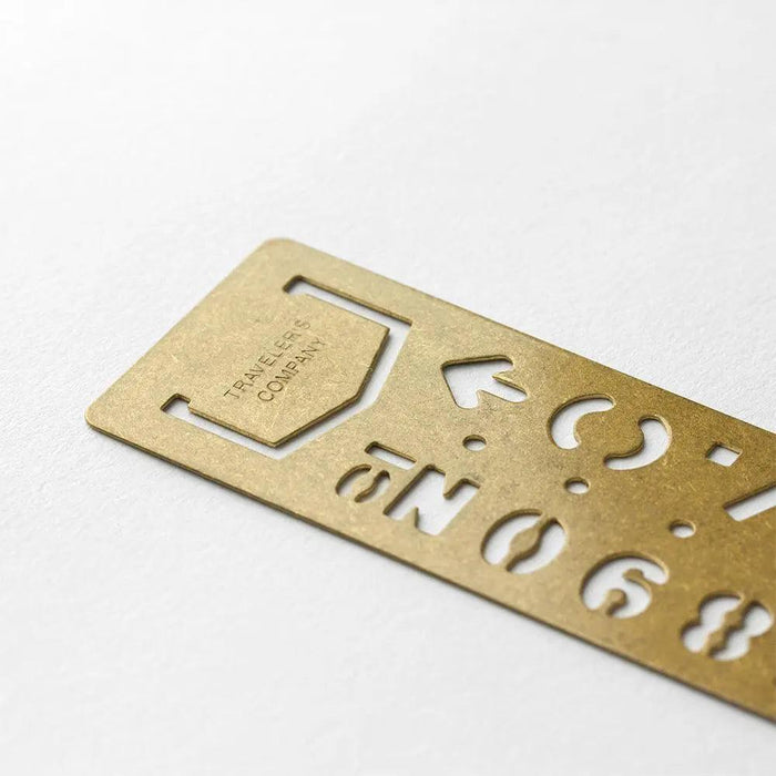 Traveler's Company Brass Template Bookmark Number - Urban Kit Supply